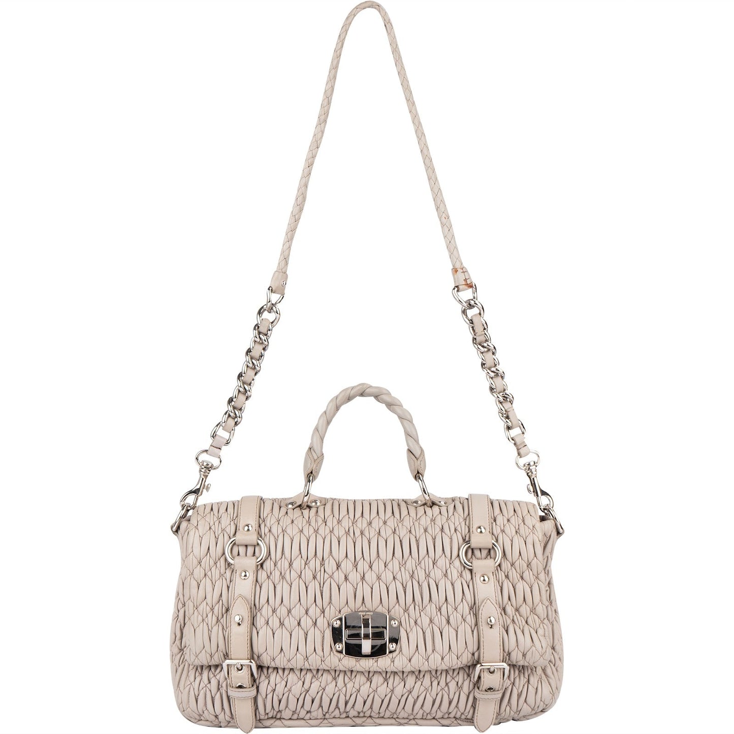 Miu Miu Quilted Leather Coffer Handbag