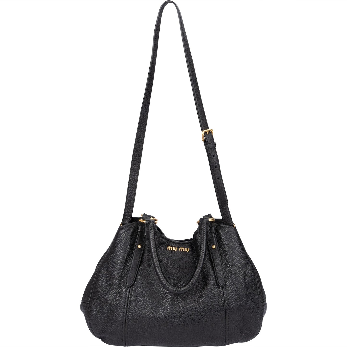 Miu Miu Vitello Daino Leather Hobo Shoulder Bag