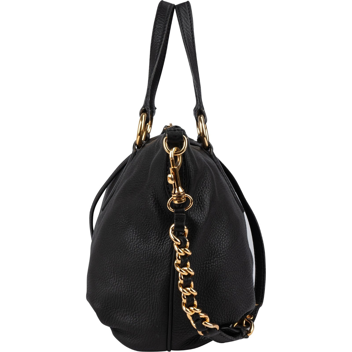 Miu Miu Black leather Vitello Lux Daino Handbag