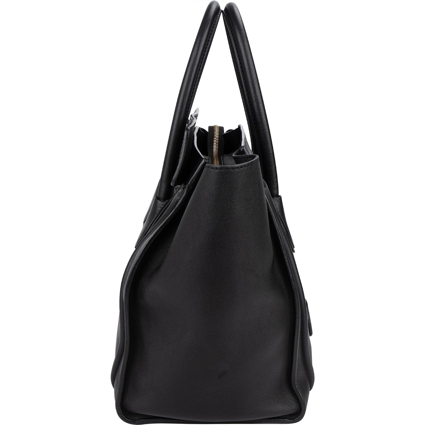 Celine Black Leather Luggage Handbag
