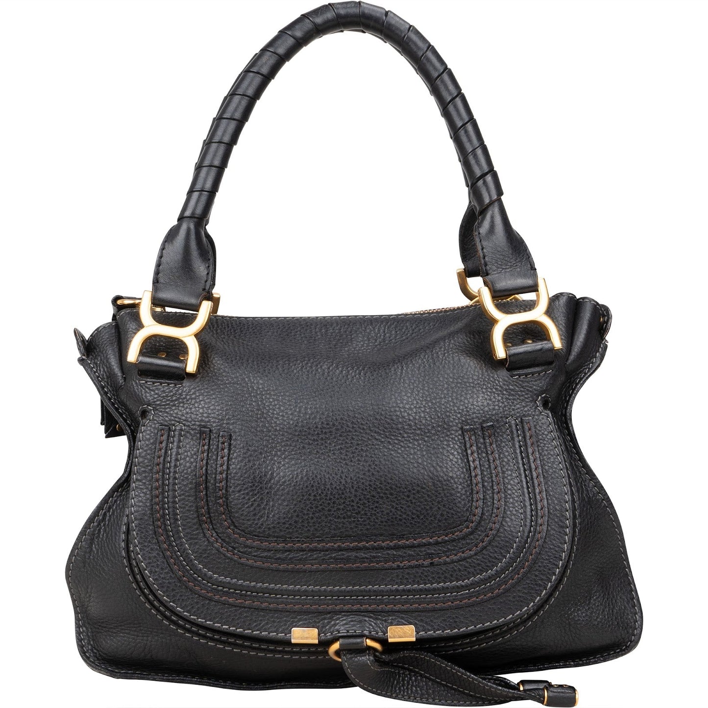 Chloé Grained Calfskin Leather Medium Marcie Satchel Handbag