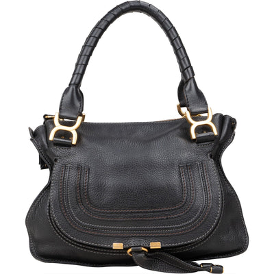Chloé Grained Calfskin Leather Medium Marcie Satchel Handbag