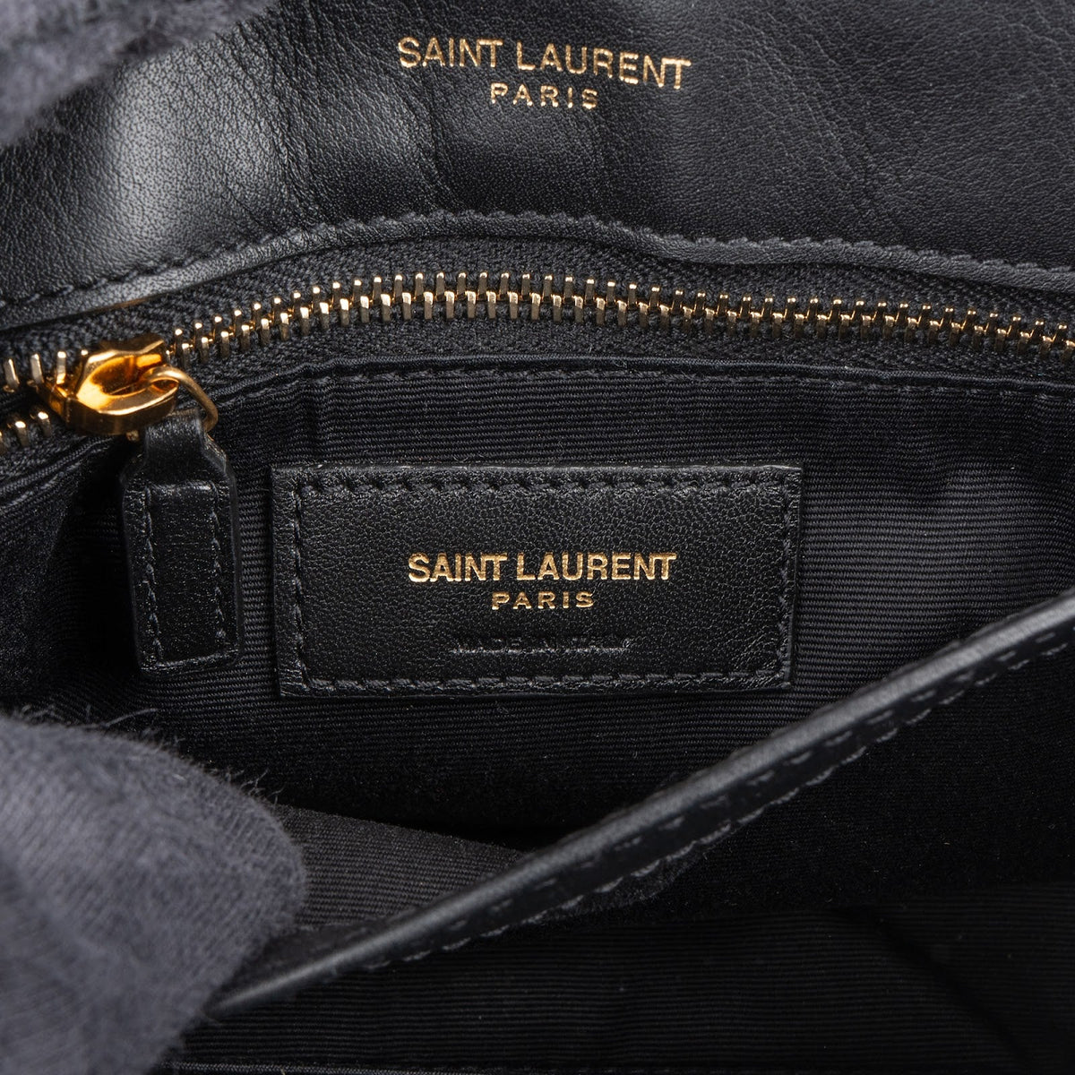 Yves Saint Laurent Quilted Suede Mini Loulou Puffer Crossbody Bag