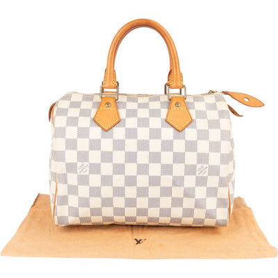 Louis Vuitton Monogram Damier Azur Canvas Speedy 25 Handbag