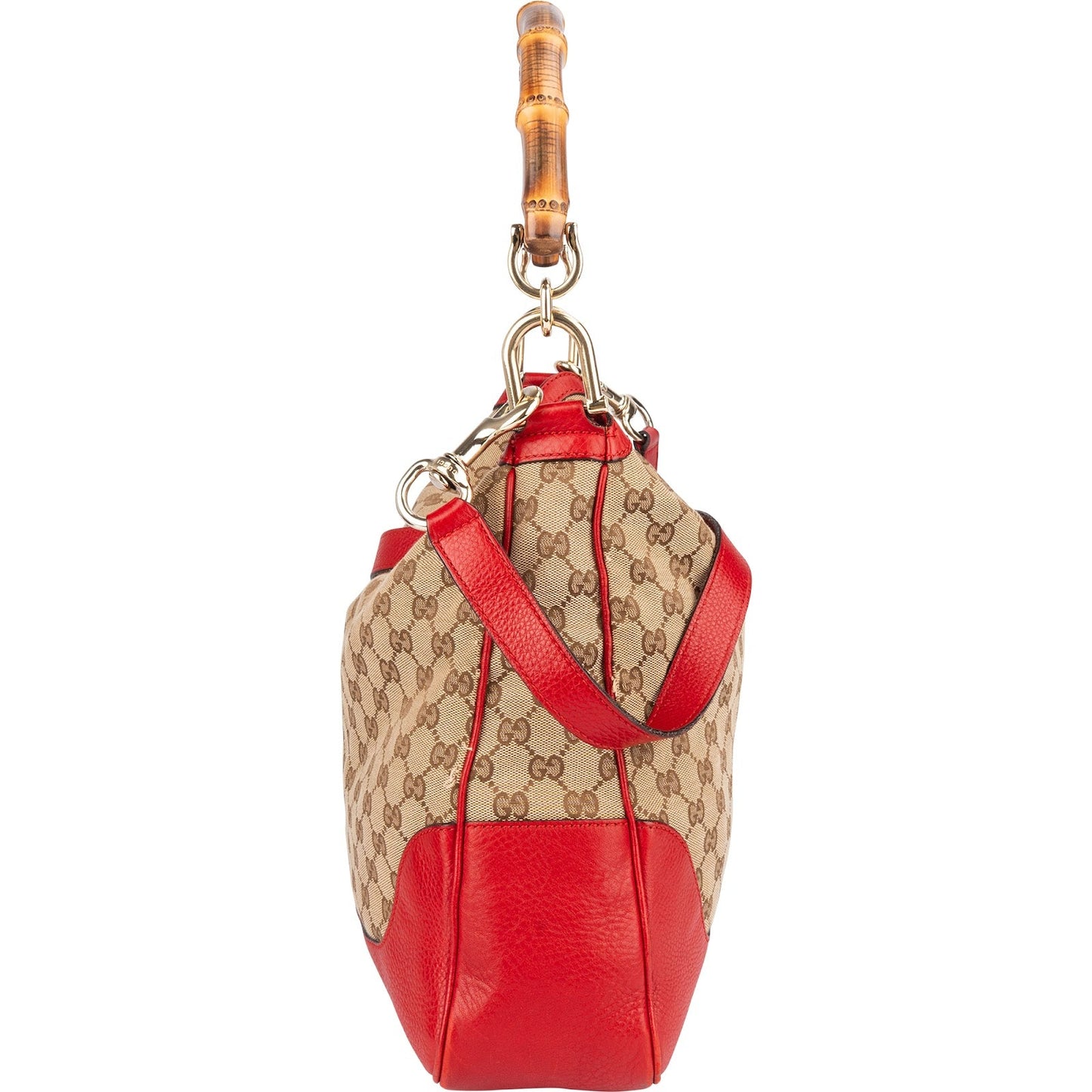 Gucci Monogram GG Bamboo Hobo Shoulder Bag