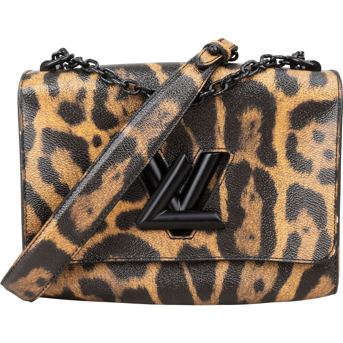 Louis Vuitton Monogram Wild At Heart Cat Leopard Print Canvas Twist MM Crossbody Bag