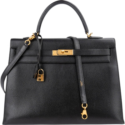 Hermès Ardennes  Leather Kelly 35 Sellier Handbag GHW