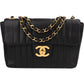 Chanel Vertical Quilted Lambskin 24K Gold Jumbo Single Flap Crossbody Bag