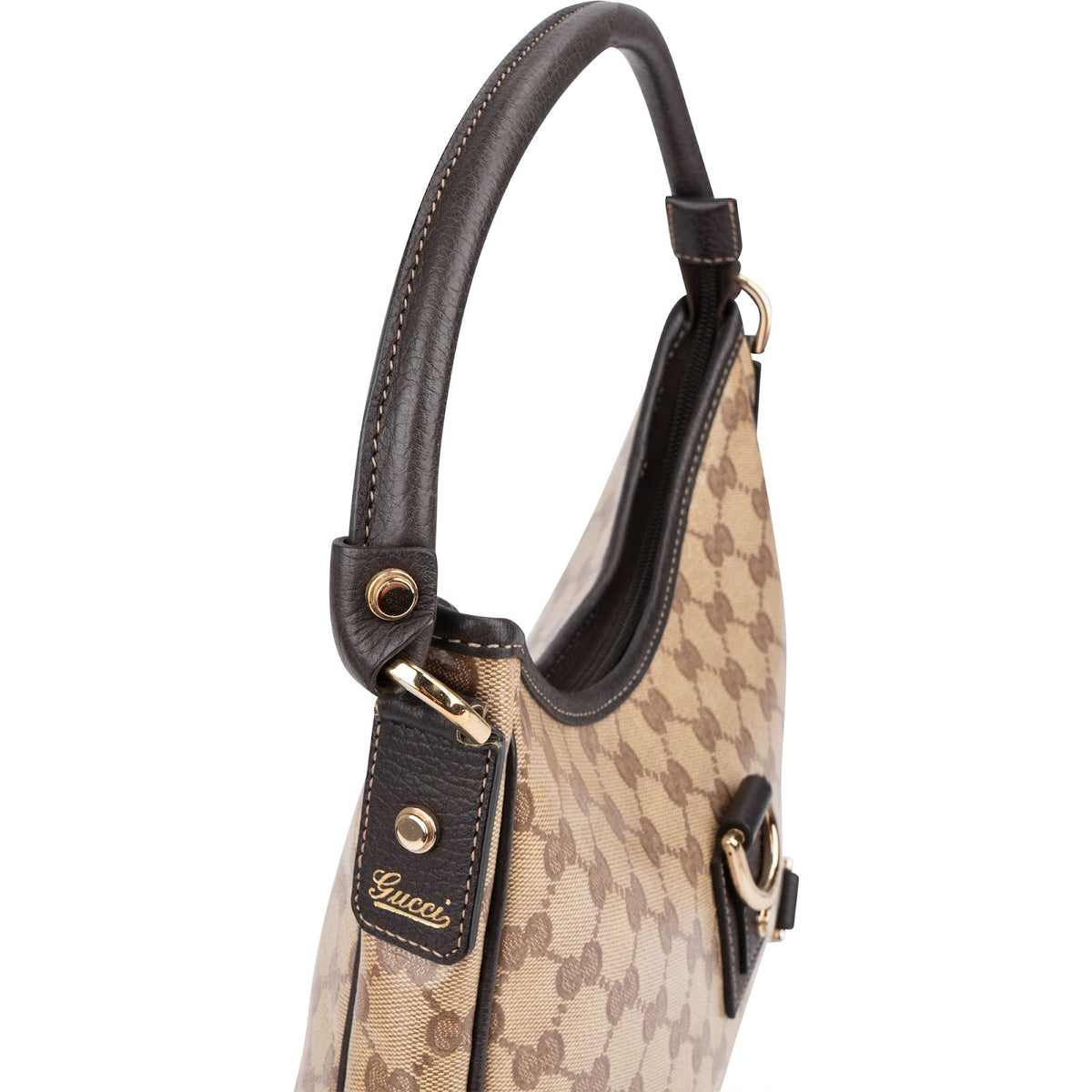 Gucci Monogram Crystal GG Abbey D-Ring Shoulder Bag