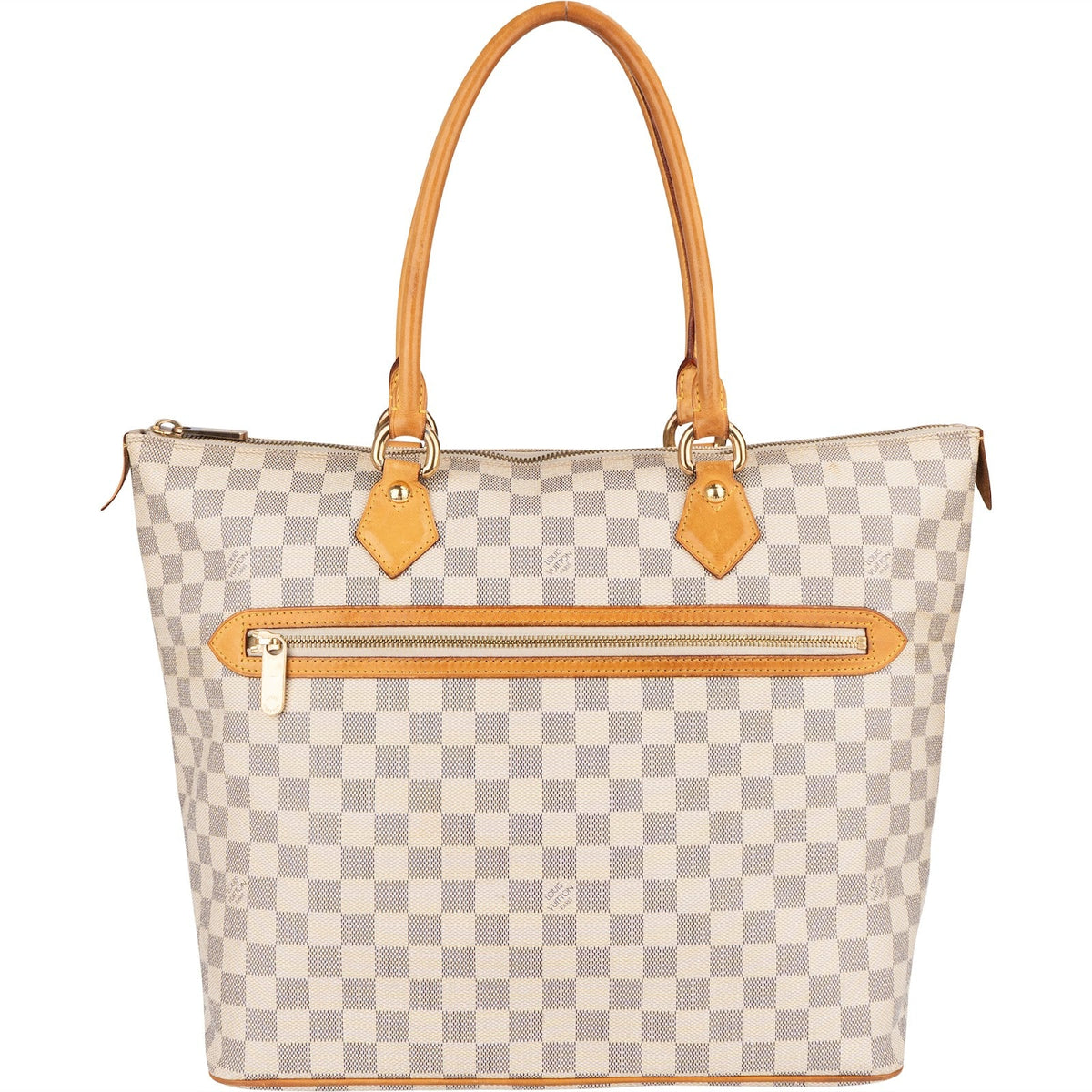 Louis Vuitton Saleya GM Tote aus Damier Azur Canvas – Vorderansicht