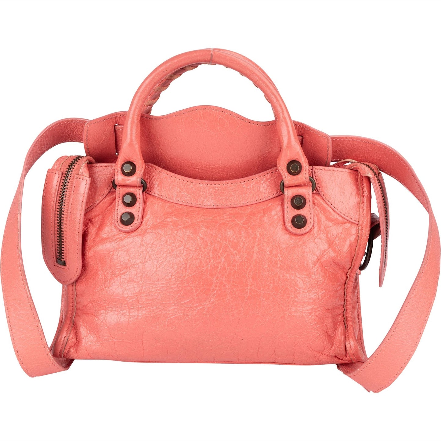 Balenciaga Pink Leather City Handbag