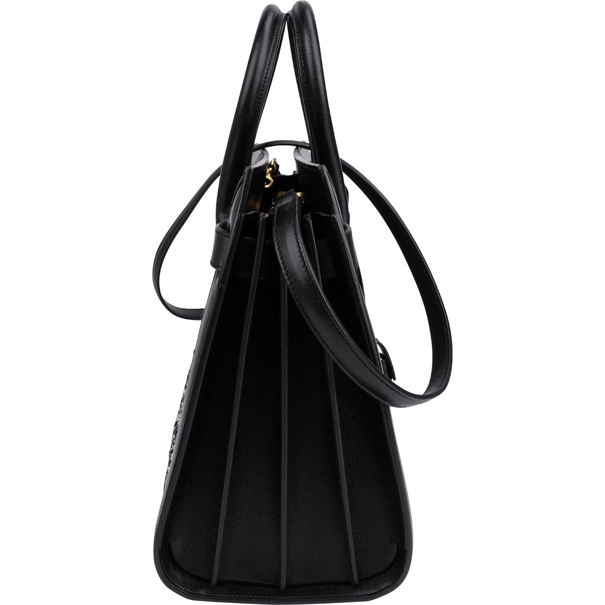 Saint Laurent Tweed & Leather Sac de Jour Handbag