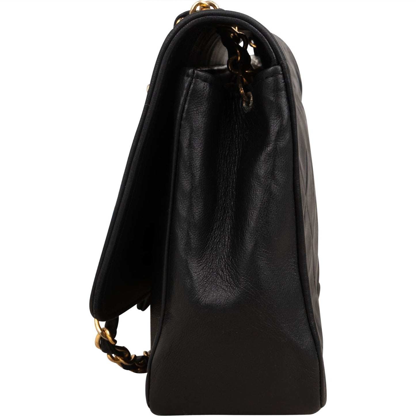 Chanel Quilted Lambskin 24K Gold Single Flap Crossbody Bag
