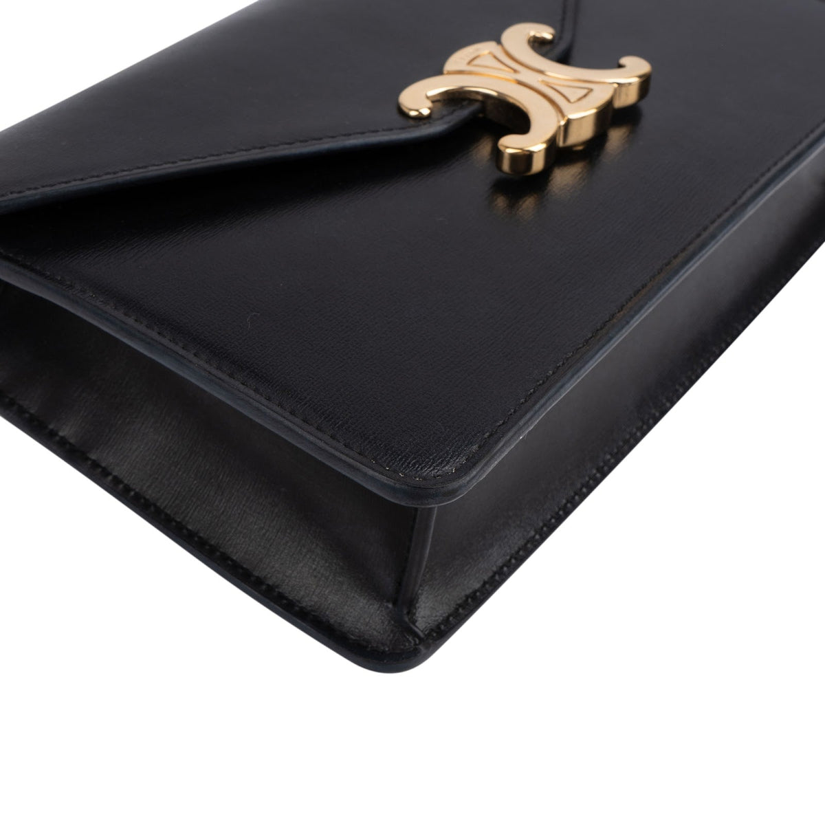 Celine Triomphe Wallet on Chain aus schwarzem Kalbsleder – Ansicht 6