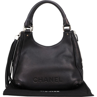 Chanel Grained Calfskin Tassel Hobo Shoulder Bag