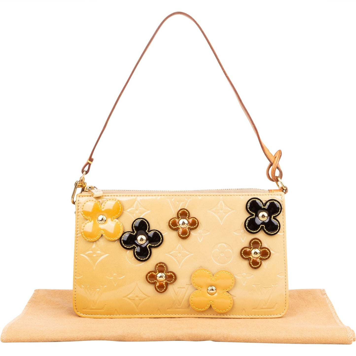 Louis Vuitton Monogram Vernis Fleurs Pochette Accessoires Handbag