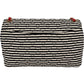 Chanel Striped Cotton Leather Single Flap Crossbody Bag