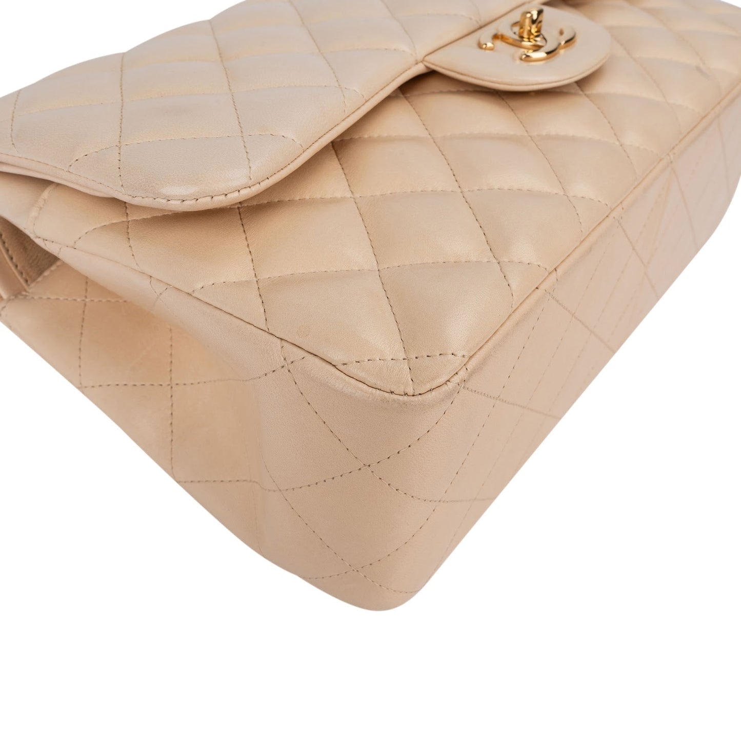 Chanel Quilted Lambskin Jumbo Double Flap Crossbody Bag