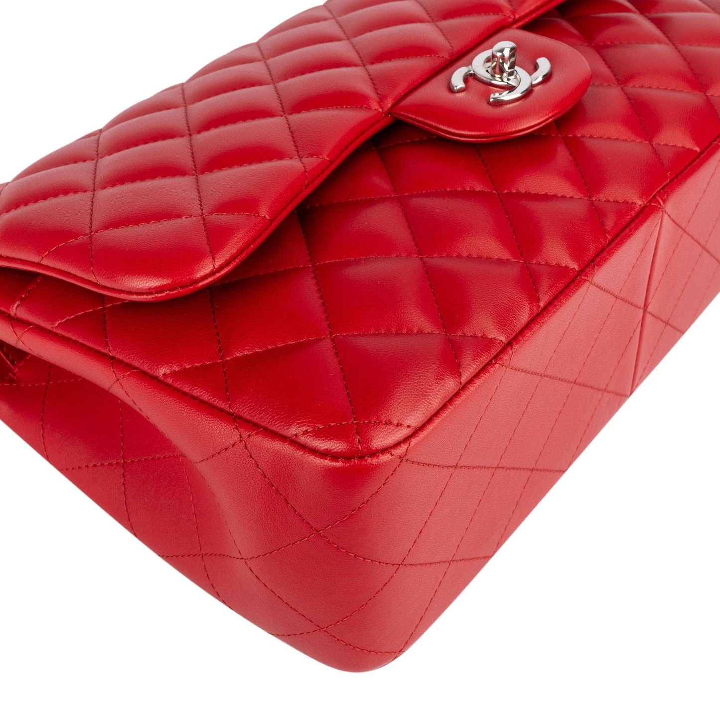 Chanel Quilted Lambskin Jumbo Double Flap Crossbody Bag