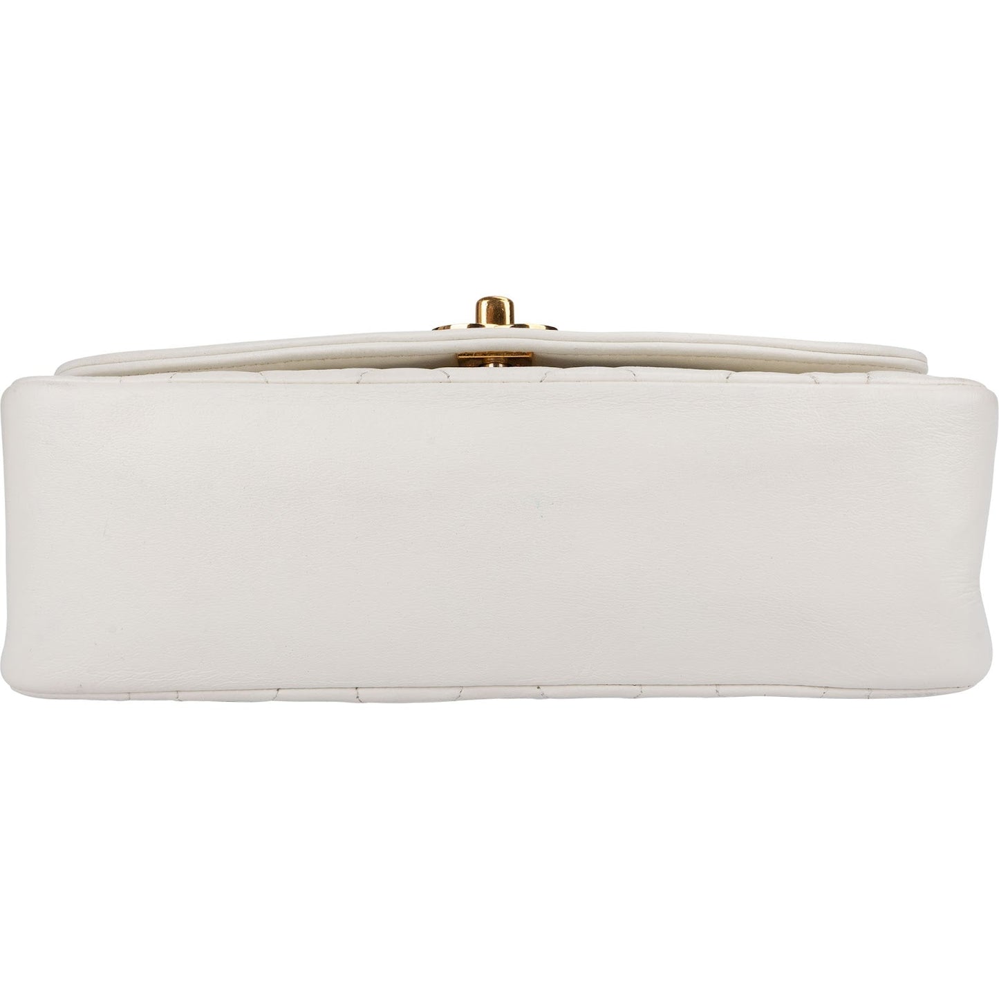 Chanel Quilted Lambskin 24K Gold Single Flap Diana Crossbody Bag