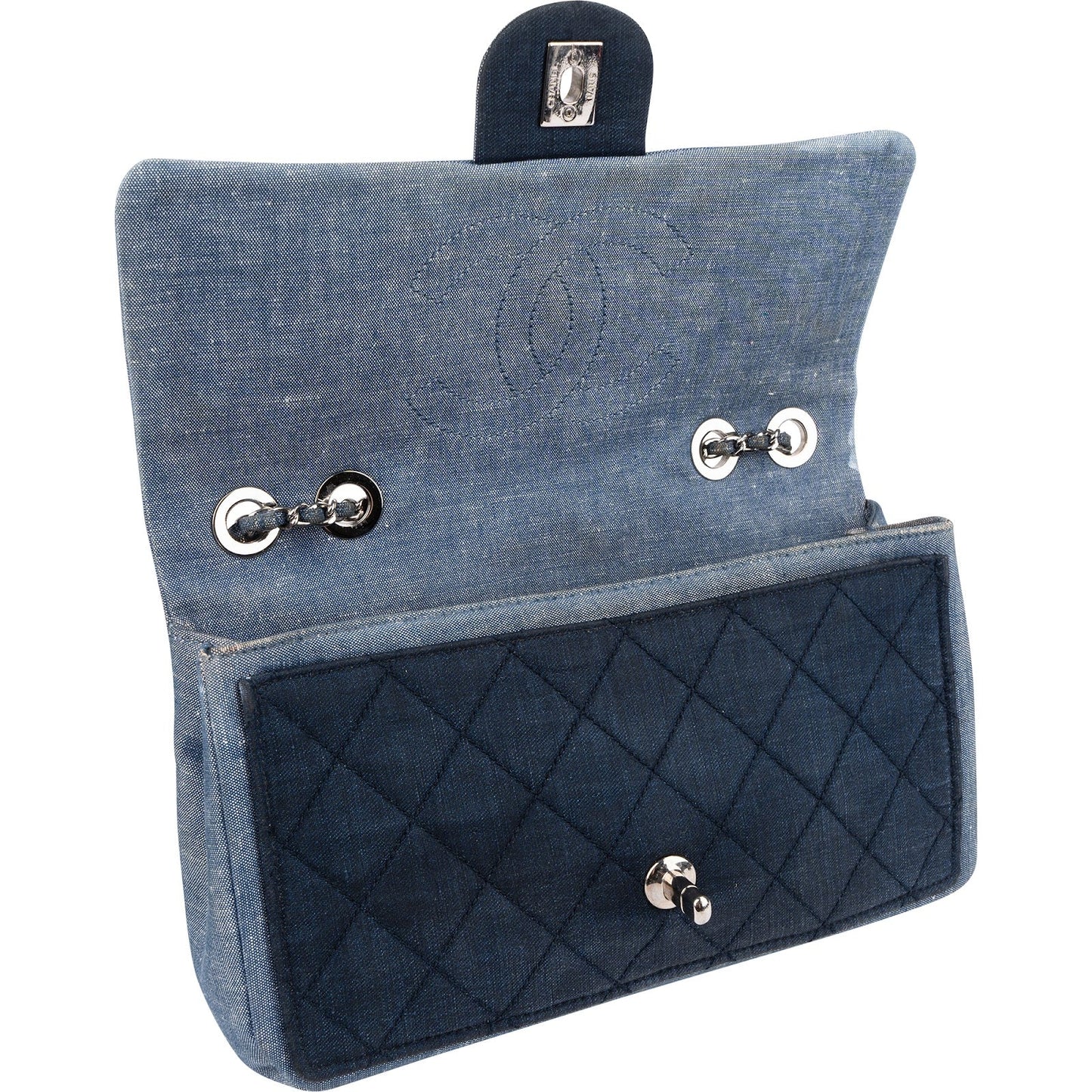 Chanel Quilted Denim Medium Single Flap Crossbody Bag