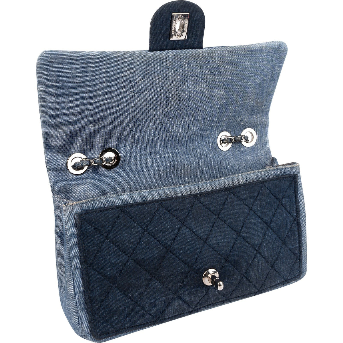 Chanel Quilted Denim Medium Single Flap Crossbody Bag
