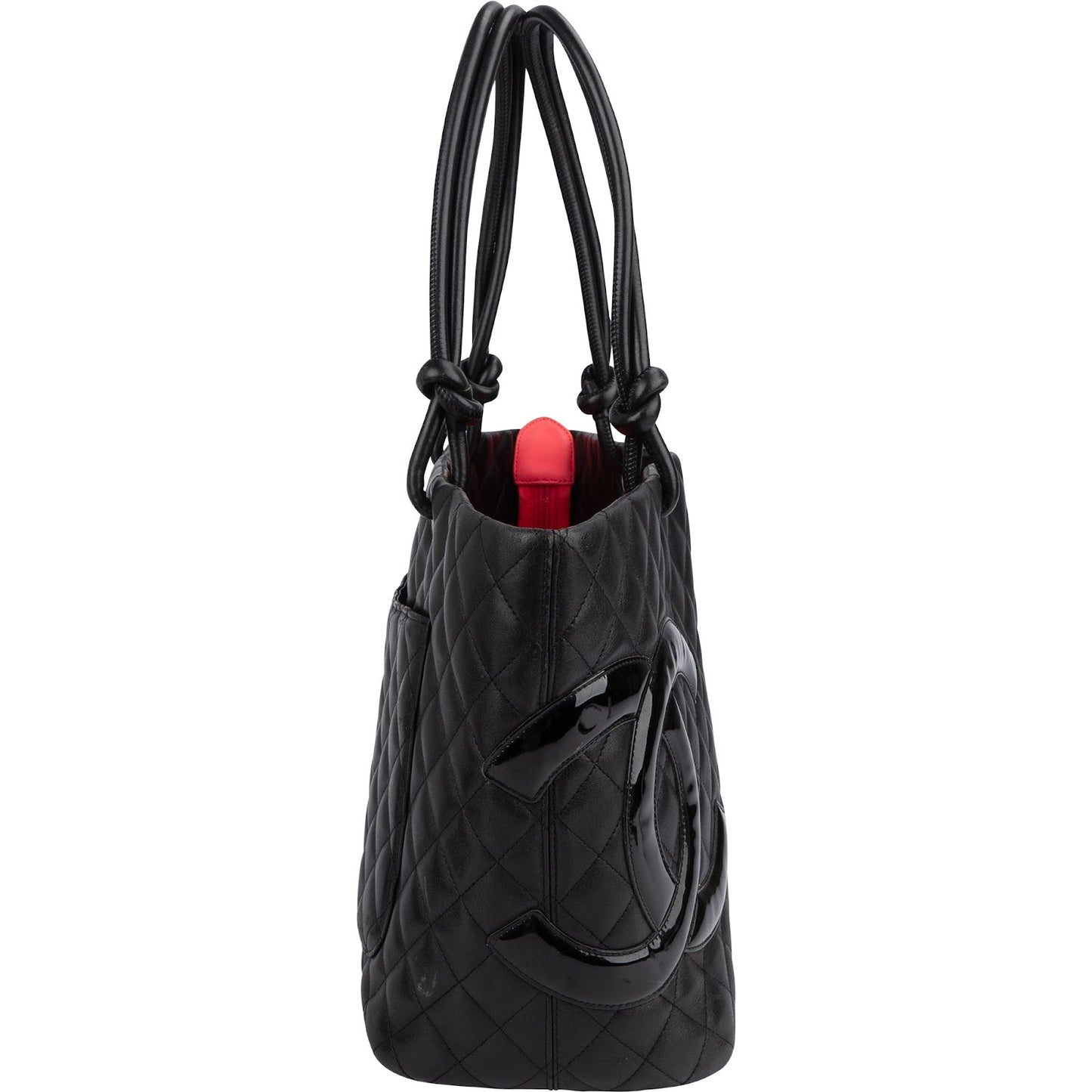 Chanel Quilted Lambskin Cambon Ligne Jumbo Tote Shoulder Bag