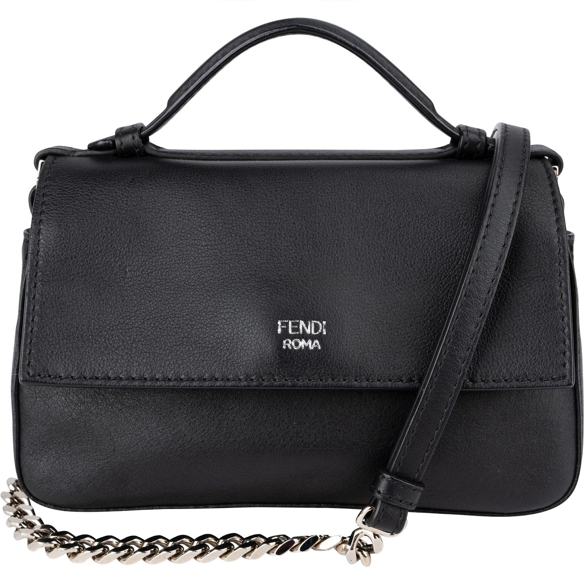 Fendi Baguette Double Flap Plexi Studs Umhängetasche, Bild 5 von 11