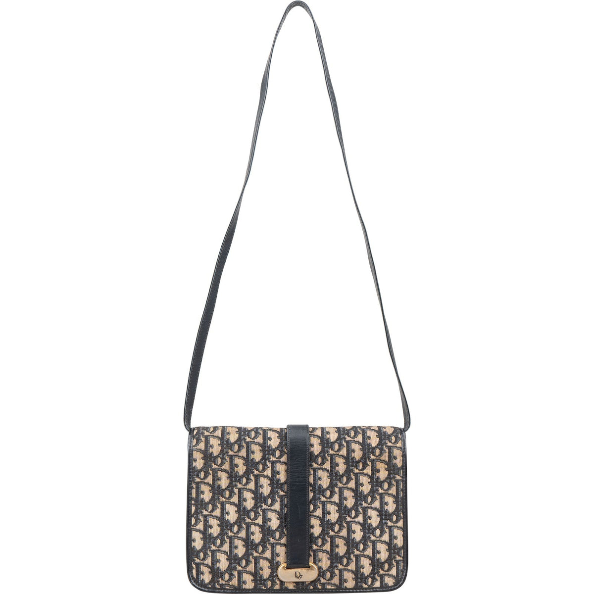 Christian Dior Monogram Oblique Canvas Vintage Flap Crossbody Bag