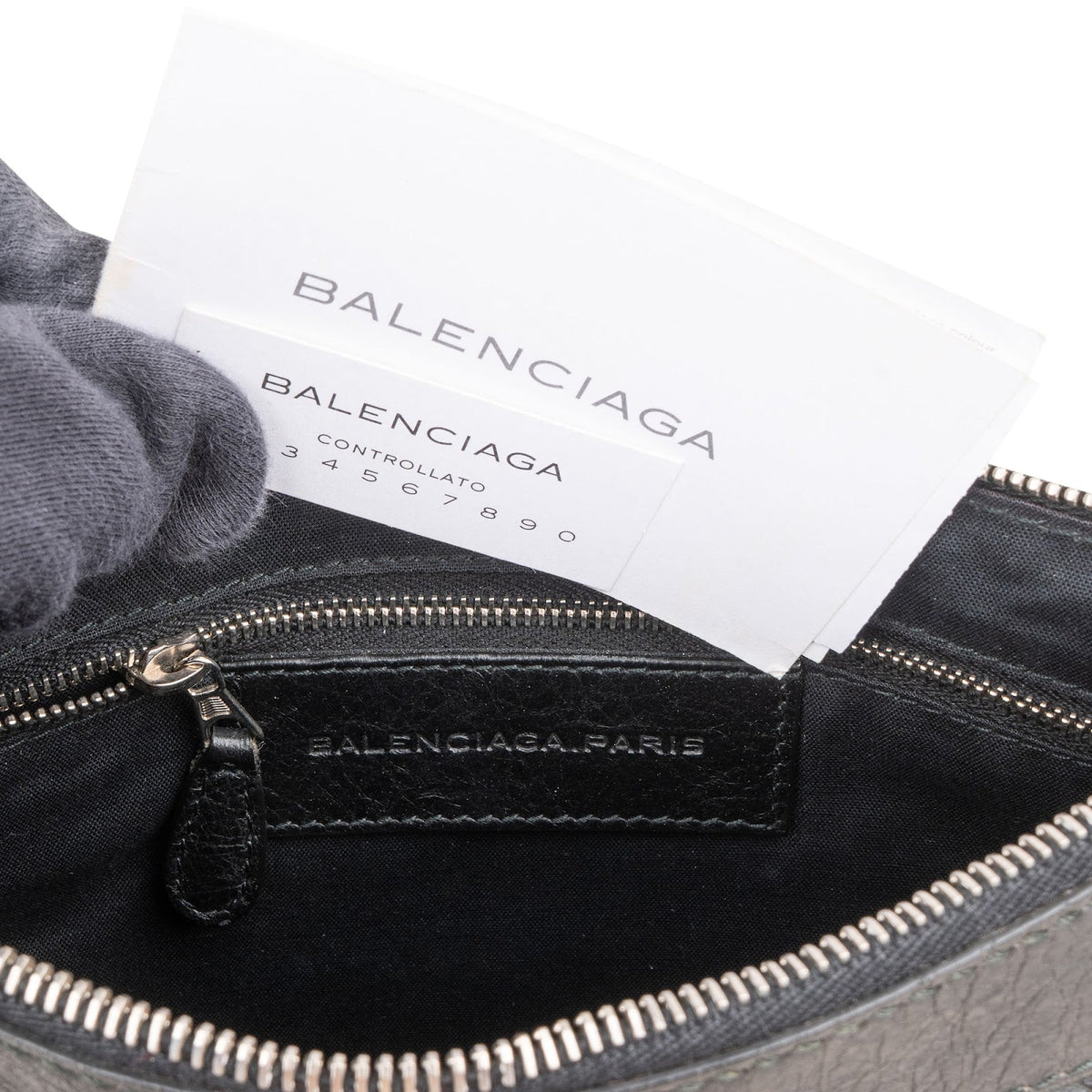 Balenciaga Black Arena Leather City Clutch