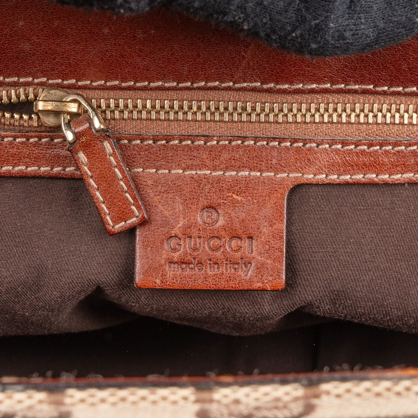 Gucci Monogram GG Canvas Woven Handle Babouska Tote Shoulder Bag