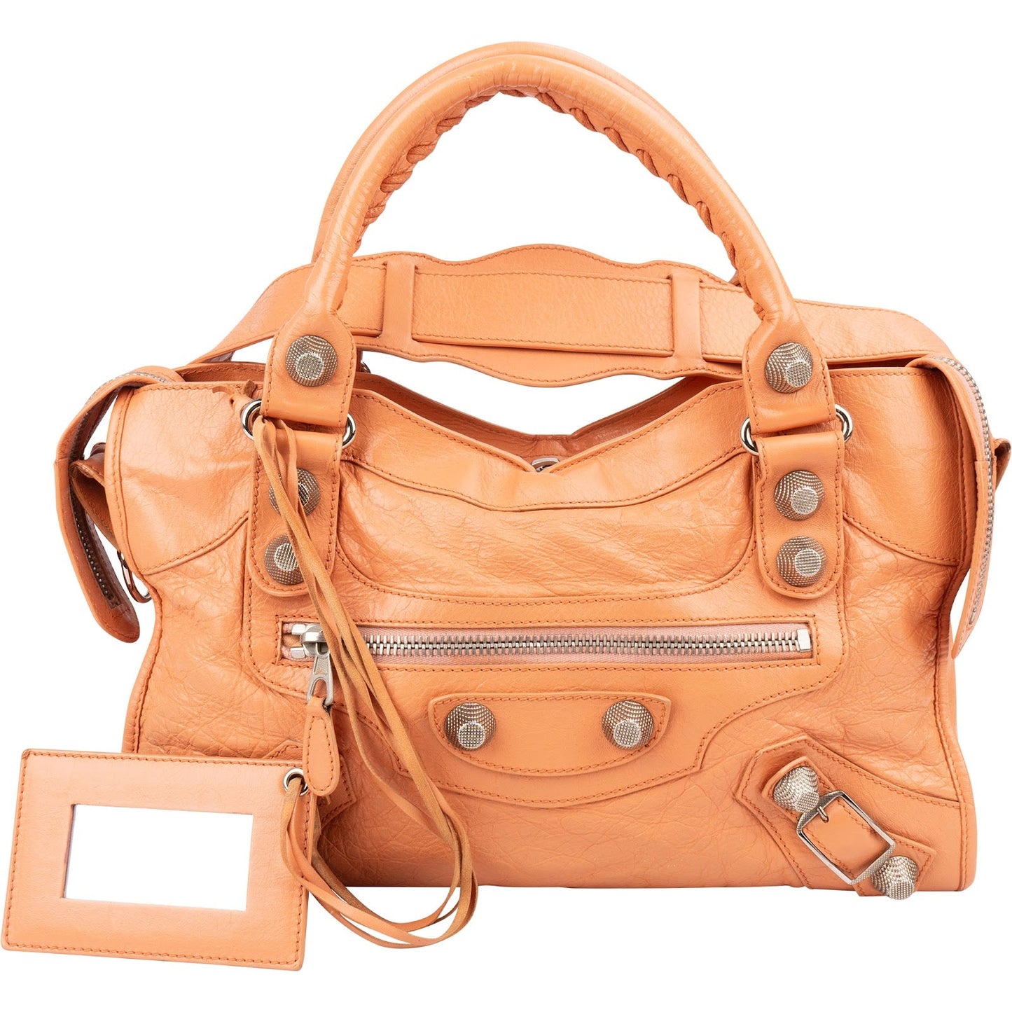 Balenciaga Orange Leather City Handbag