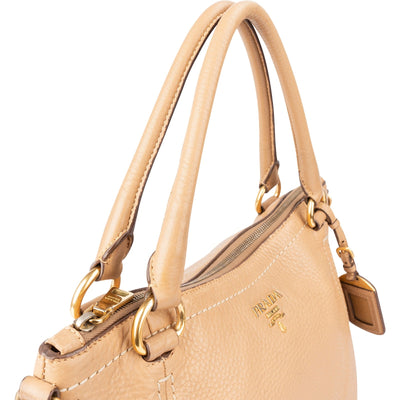 Prada Grained Vitello Daino Leather Handbag