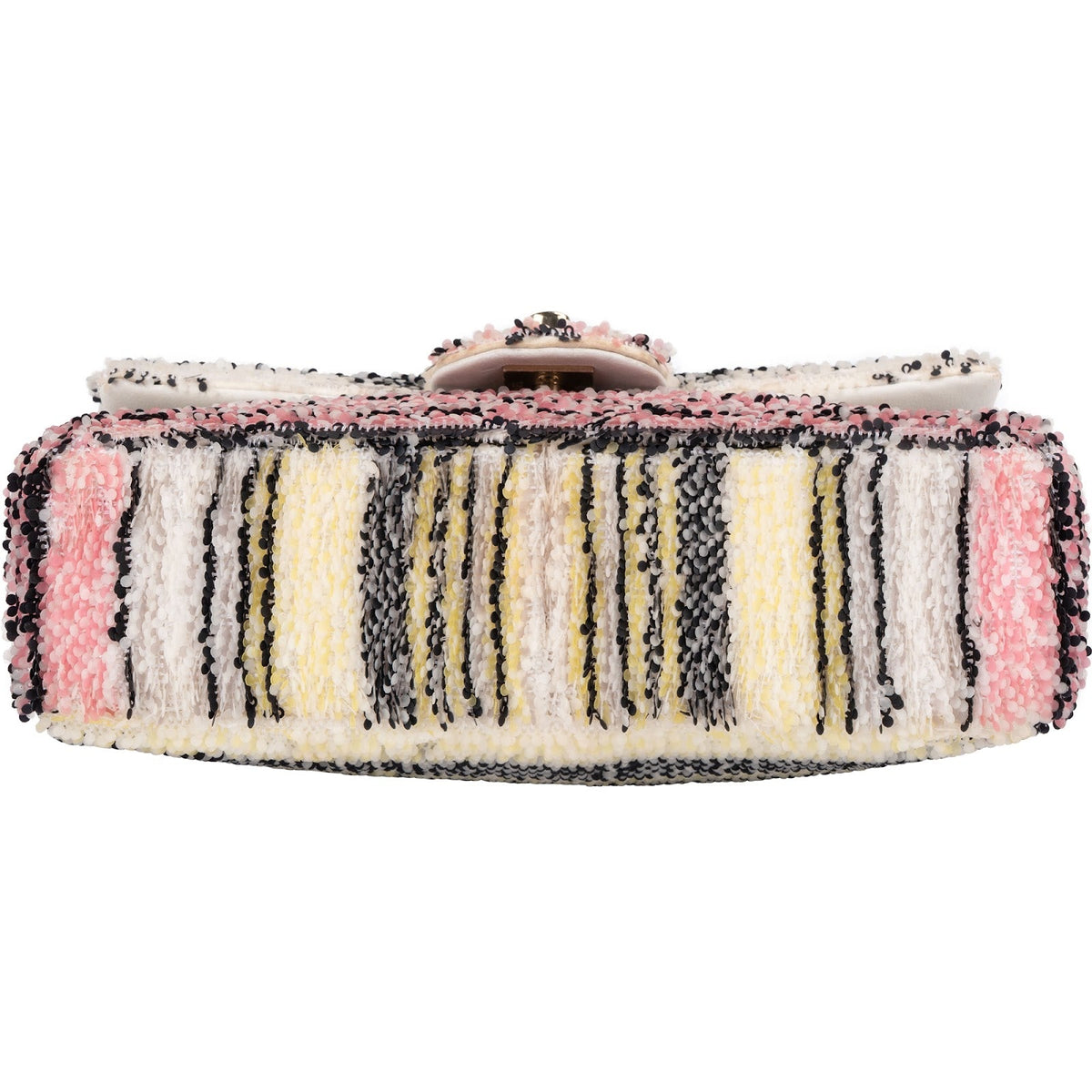 Chanel Sequin Multicolor Striped Small Single Flap Crossbody Bag