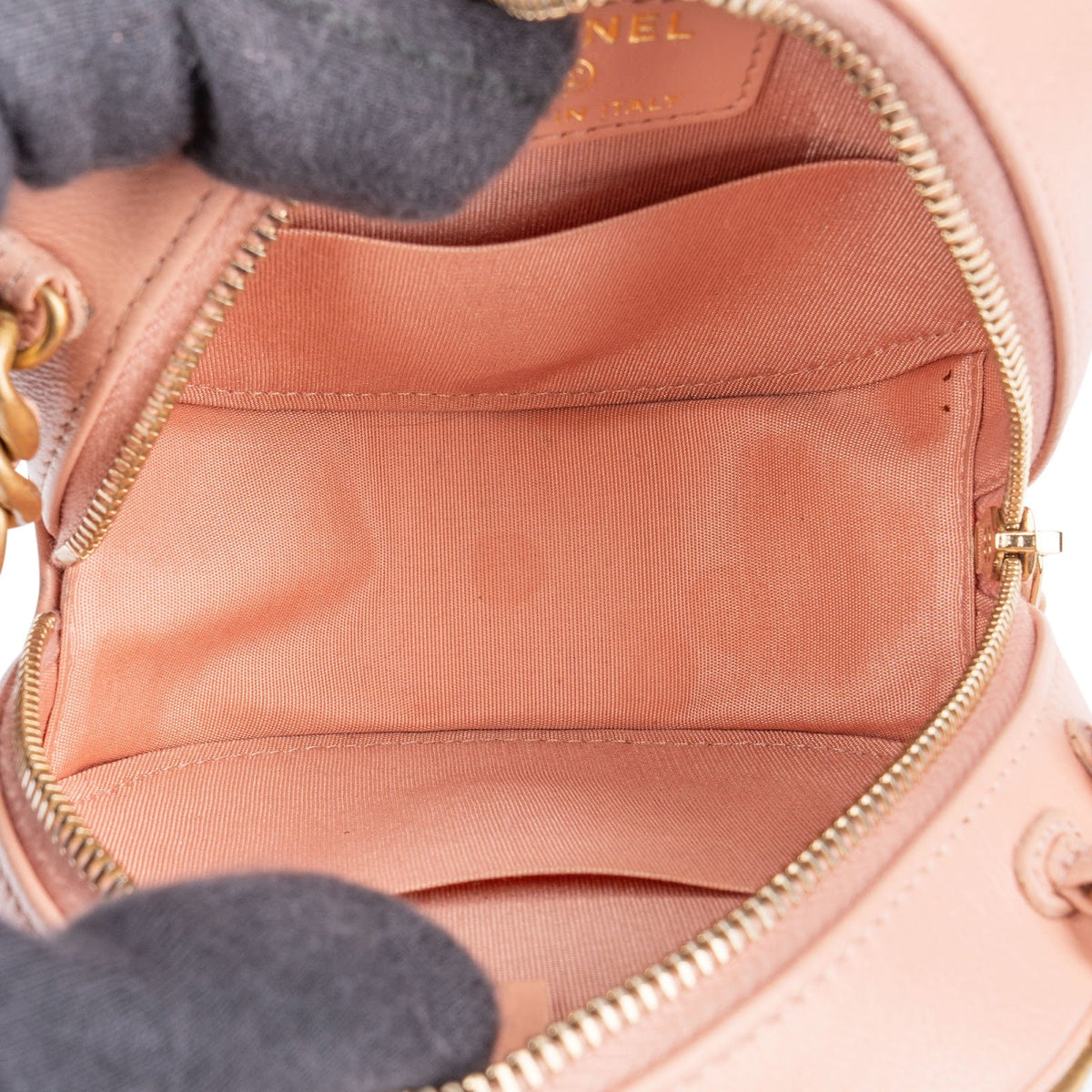 Chanel 19 Quilted Lambskin Round Crossbody Bag