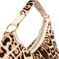 Yves Sant Laurent Pony Hair Leopard Print Hobo Shoulder Bag