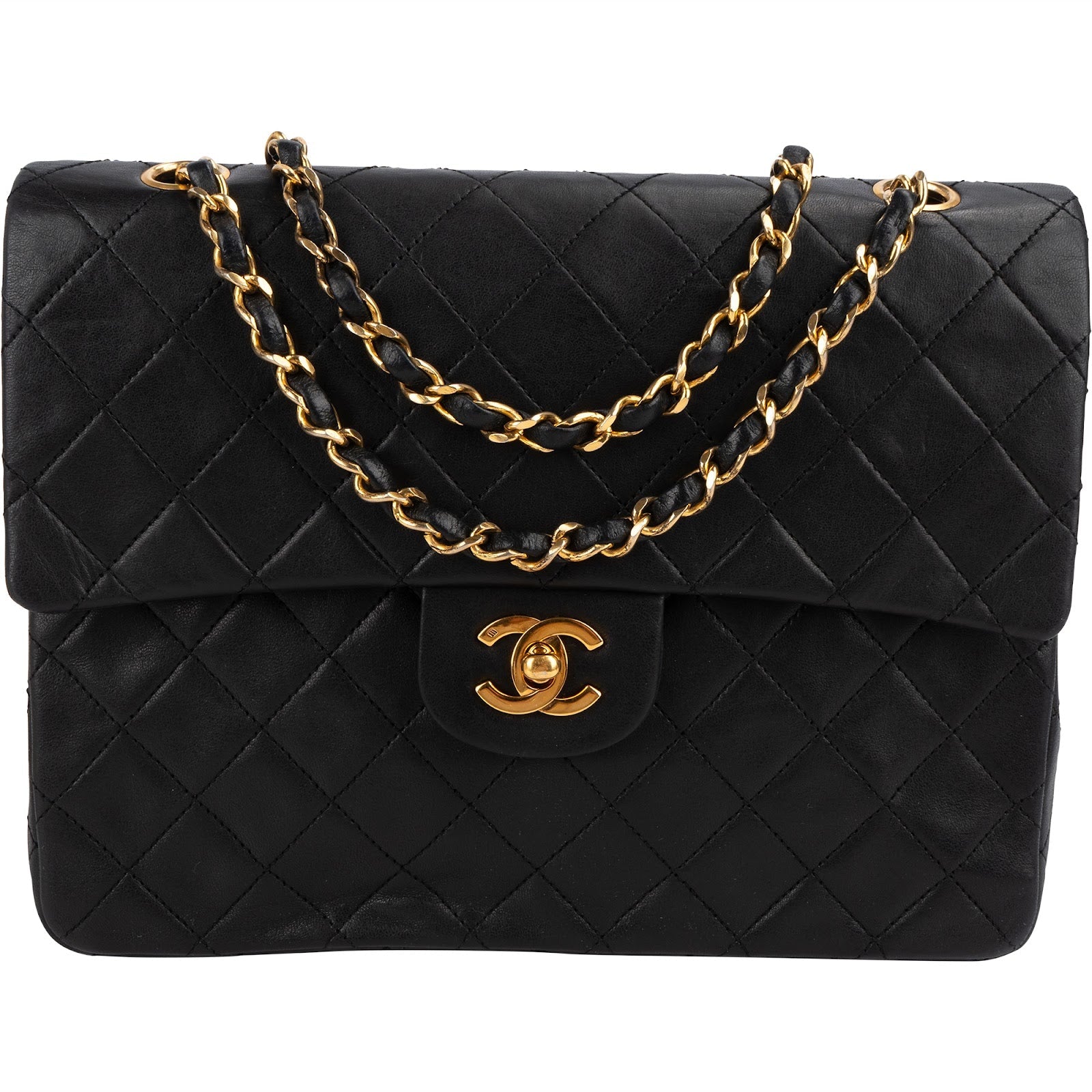 Chanel Quilted Lambskin Medium 24K Gold Double Flap Shoulder Bag
