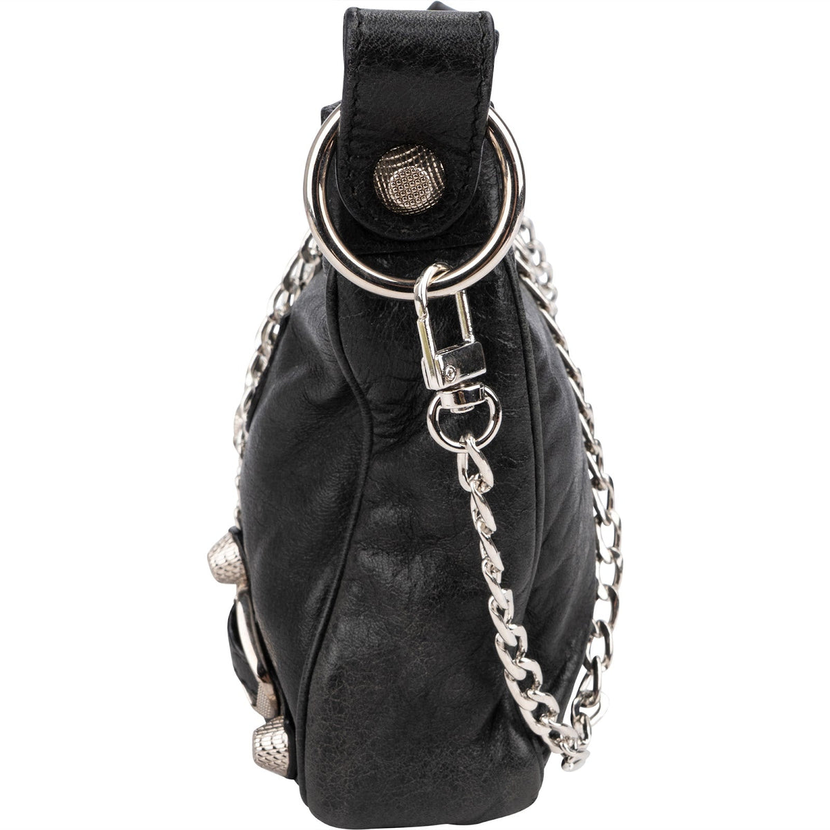 Balenciaga Black Leather City Mini Pochette Crossbody Bag