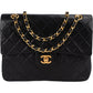 Chanel Quilted Lambskin 24K Gold Double Flap Shoulder Bag