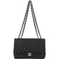 Chanel Quilted Caviar Leather Palladium Jumbo Single Flap Crossbody Bag