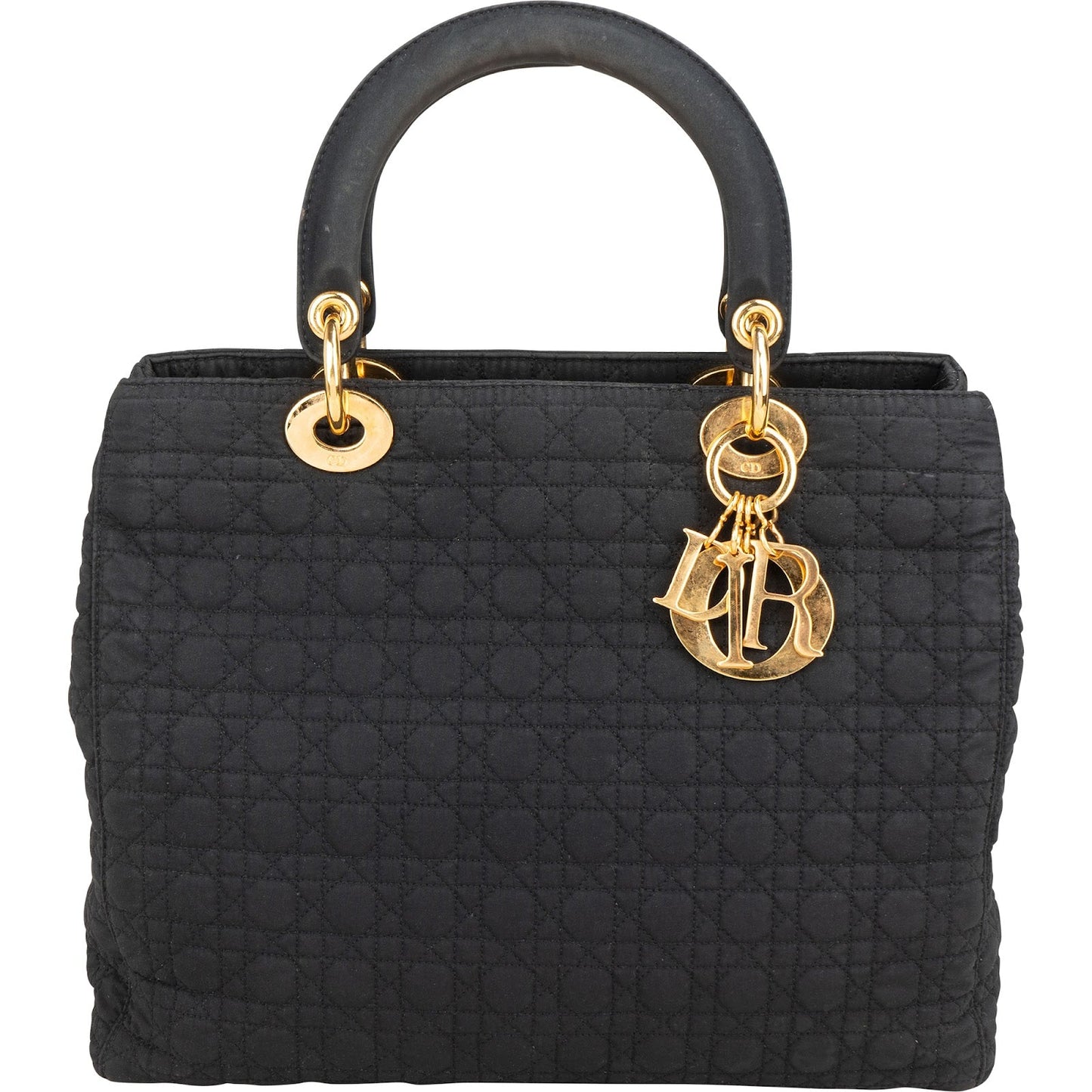 Christian Dior Quilted Nylon Medium Lady Dior Handbag