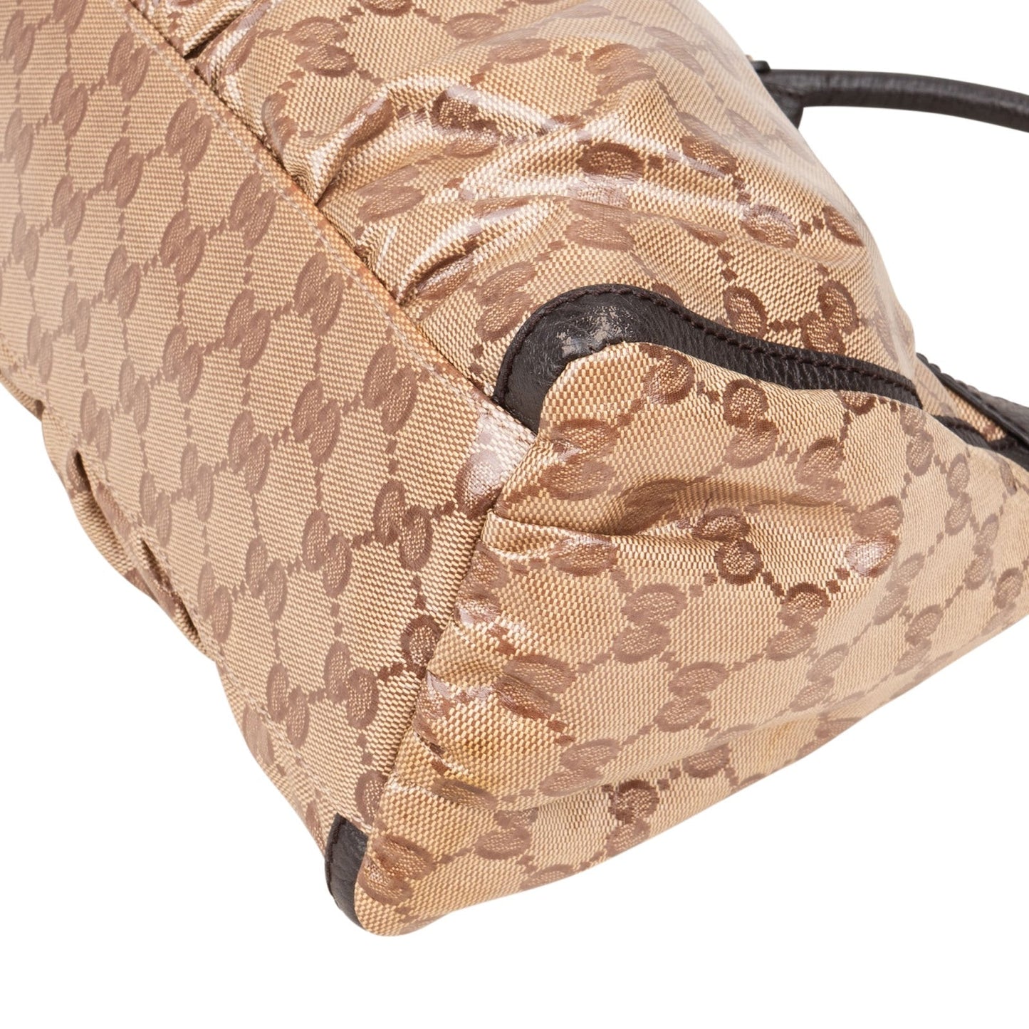 Gucci Monogram GG Patent Abbey Handbag