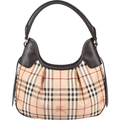 Burberry Haymarket Check Hobo Shoulder Bag