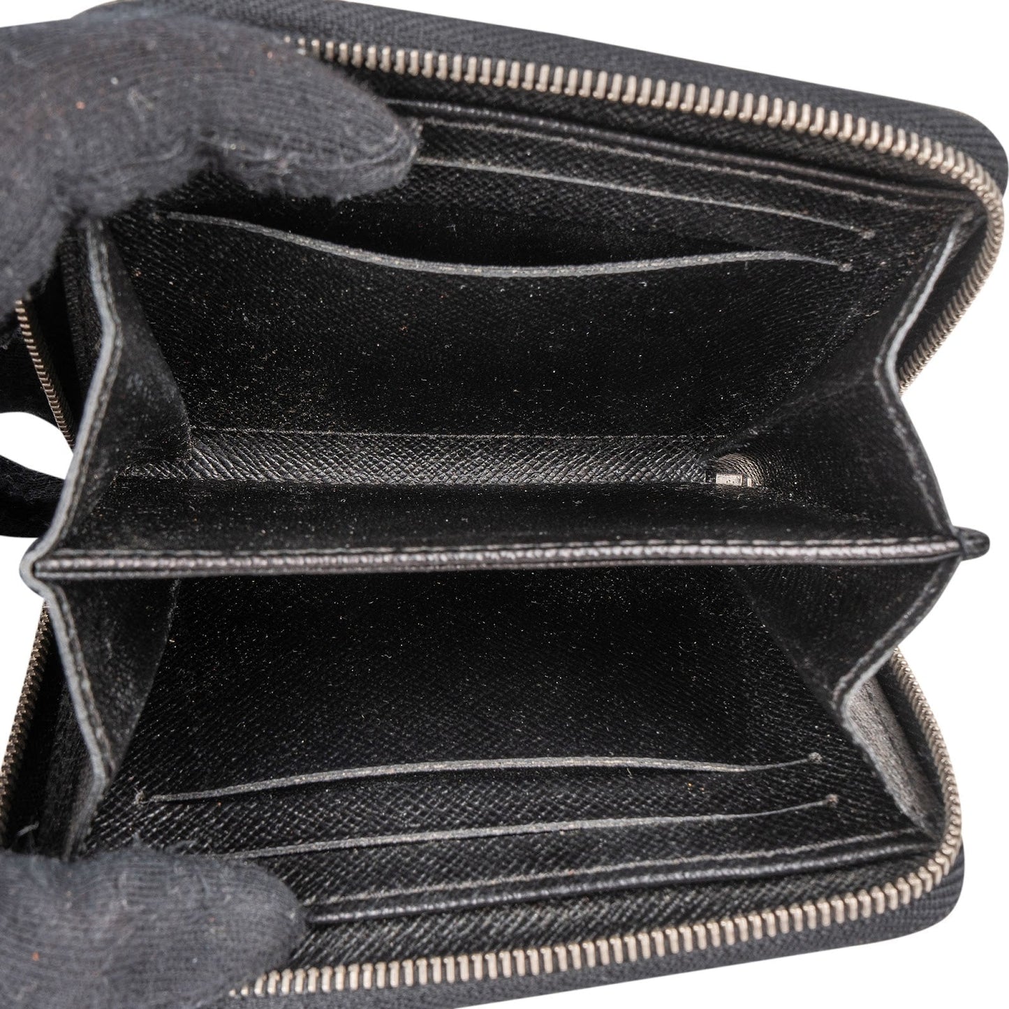 Louis Vuitton Noir Epi Leather Zippy Coin Purse Wallet