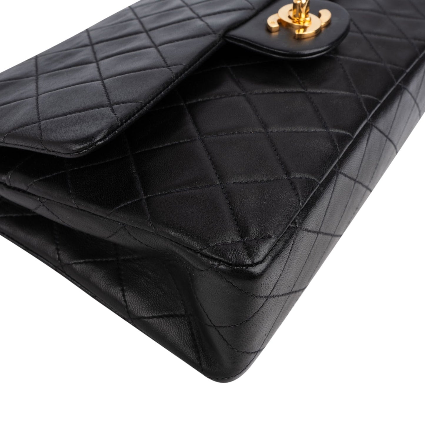 Chanel Quilted Lambskin 24K Gold Medium Double Flap Shoulder Bag