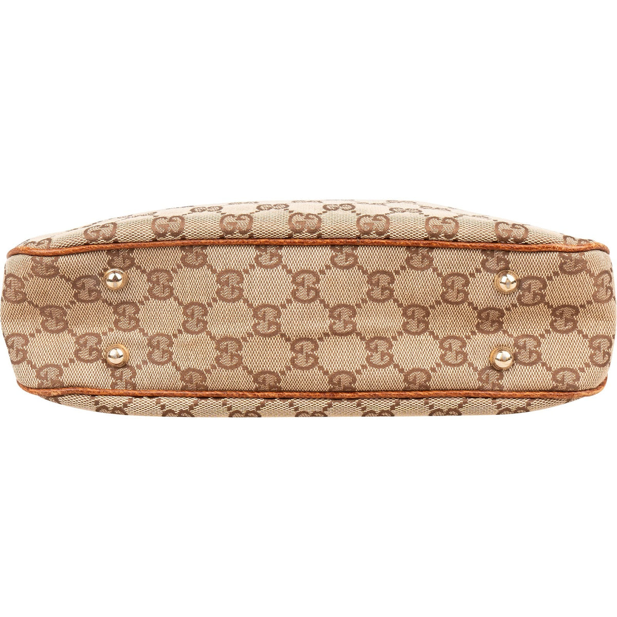 Gucci Monogram GG Bamboo Handle Studded Hobo Handbag