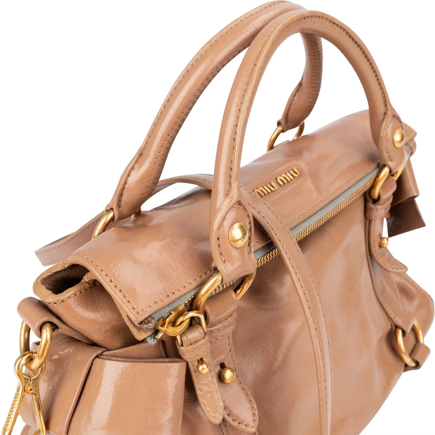 Miu Miu Vitello Lux Leather Bow Handbag