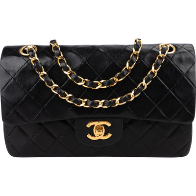 Chanel Quilted Lambskin 24K Gold Small Double Flap Shoulder Bag