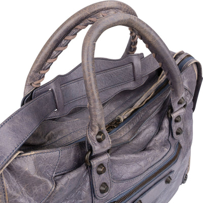 Balenciaga Lilac Leather City Handbag