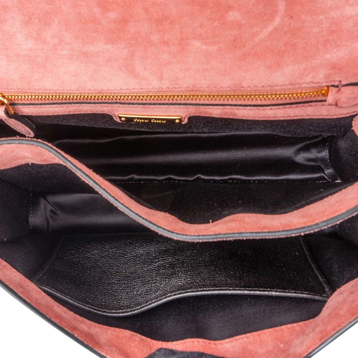 Miu Miu Black Madras Leather Top Handle Crossbody Handbag